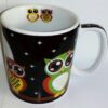 CANECA 300ML - CORUJA FUNDO PRETO