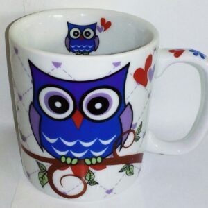 CANECA 300ML - CORUJA FUNDO AZUL